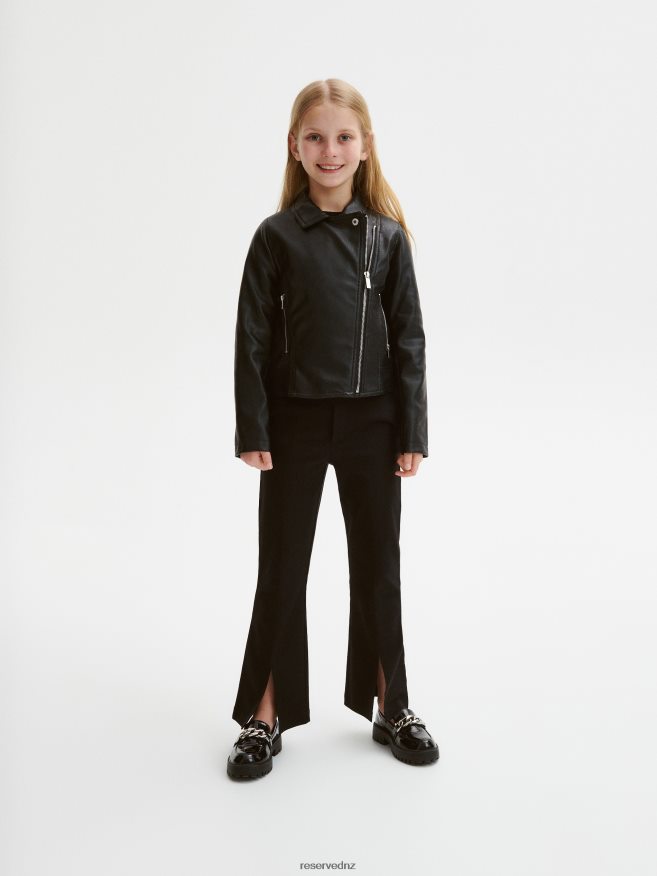 Reserved Girls Biker Jacket P6H08T1775 Apparel Black