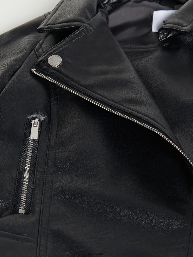 Reserved Girls Biker Jacket P6H08T1775 Apparel Black