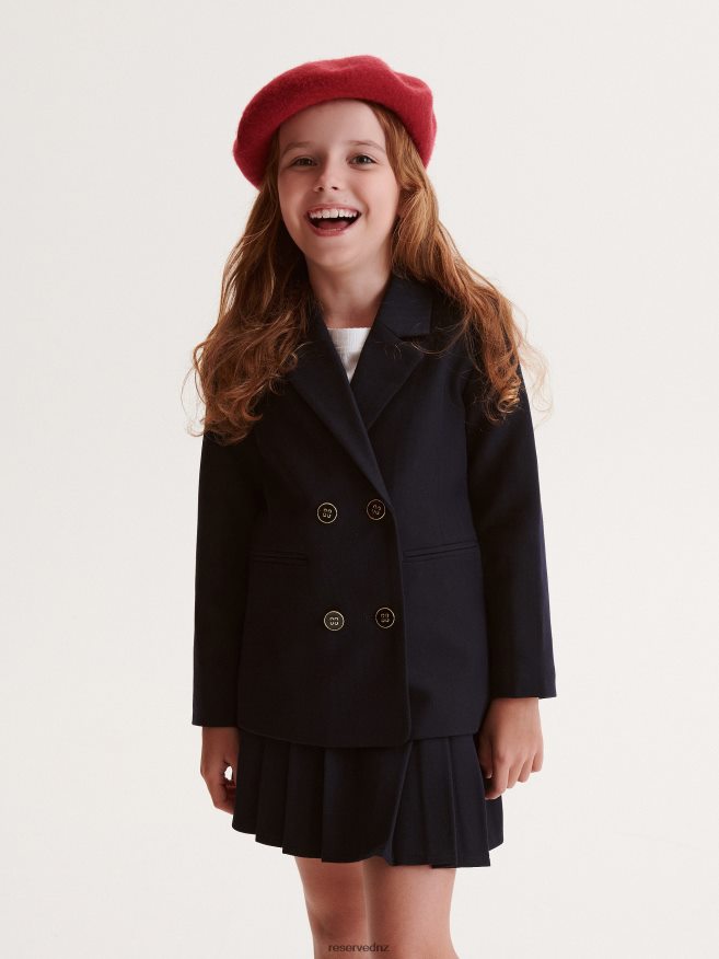 Reserved Girls Blazer With Decorative Buttons P6H08T1702 Apparel Navy