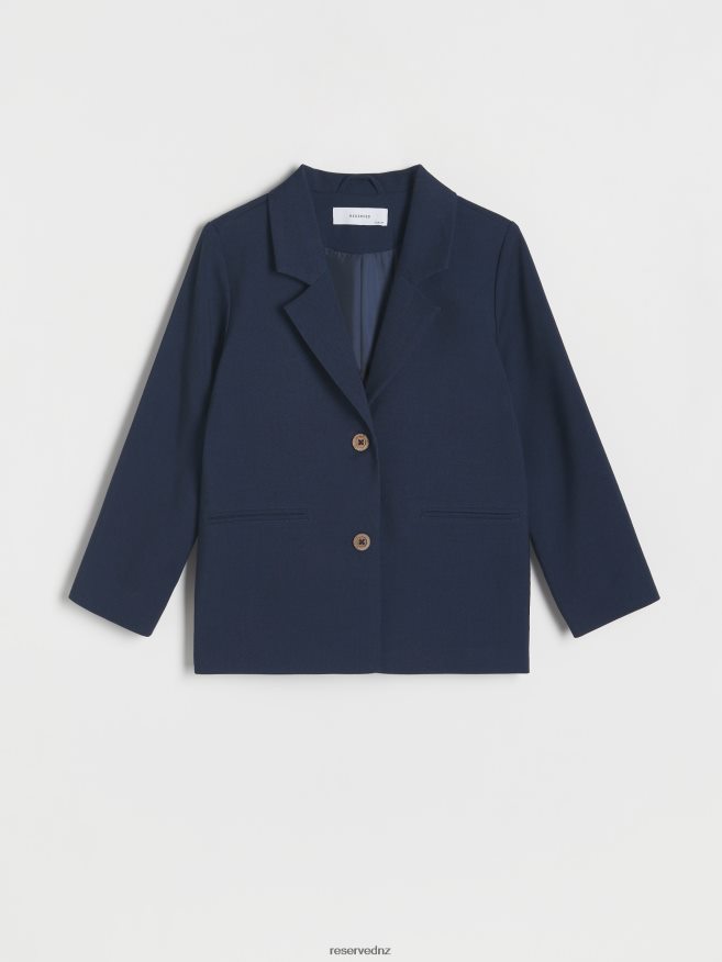 Reserved Girls Classic Blazer P6H08T1972 Apparel Navy