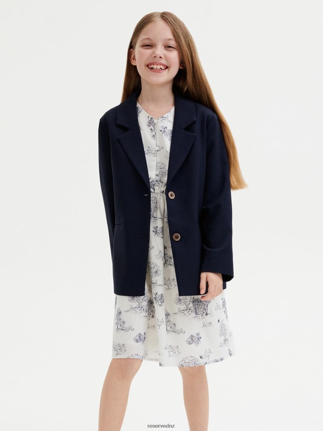 Reserved Girls Classic Blazer P6H08T1972 Apparel Navy