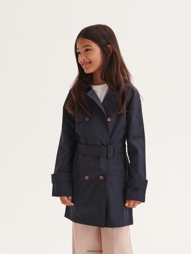 Reserved Girls Classic Trench Coat P6H08T1722 Apparel Navy
