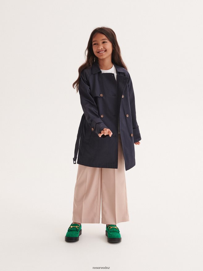 Reserved Girls Classic Trench Coat P6H08T1722 Apparel Navy