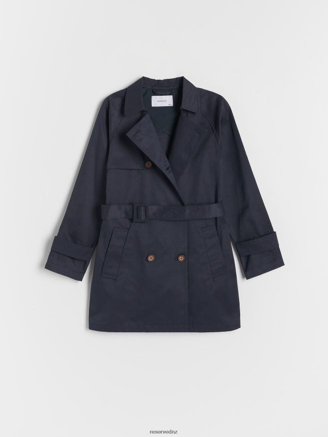 Reserved Girls Classic Trench Coat P6H08T1722 Apparel Navy