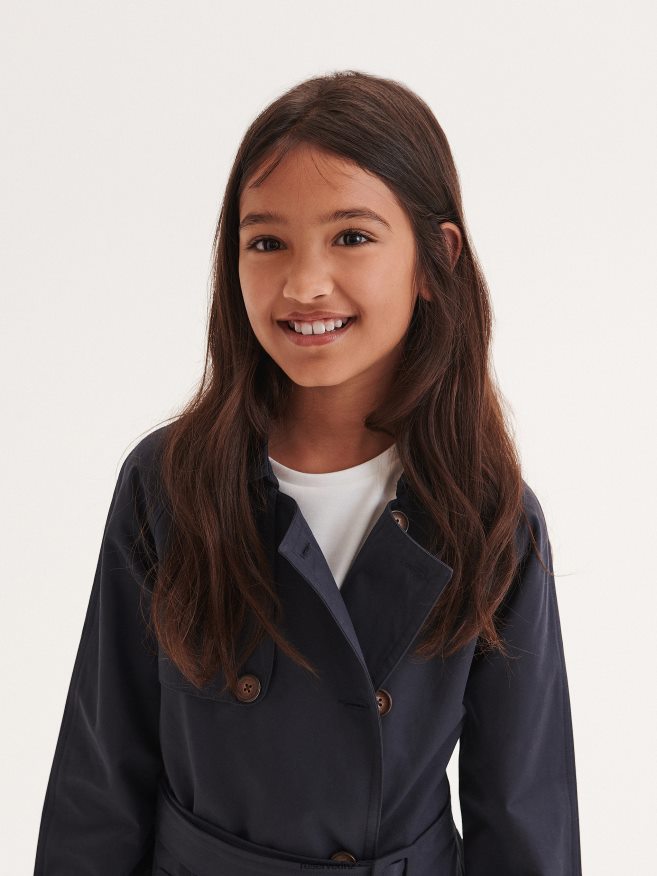 Reserved Girls Classic Trench Coat P6H08T1722 Apparel Navy