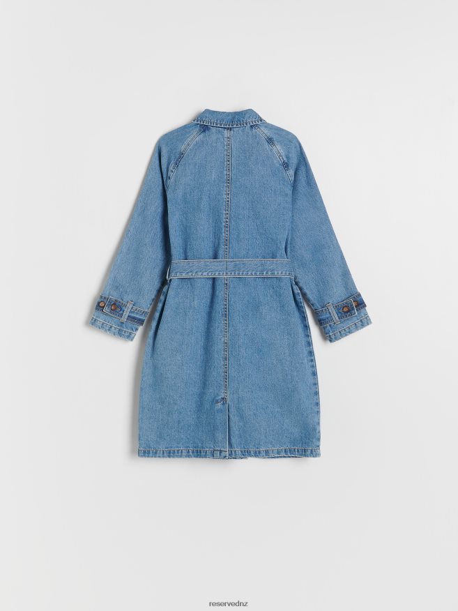 Reserved Girls Denim Trench Coat P6H08T1866 Apparel Blue