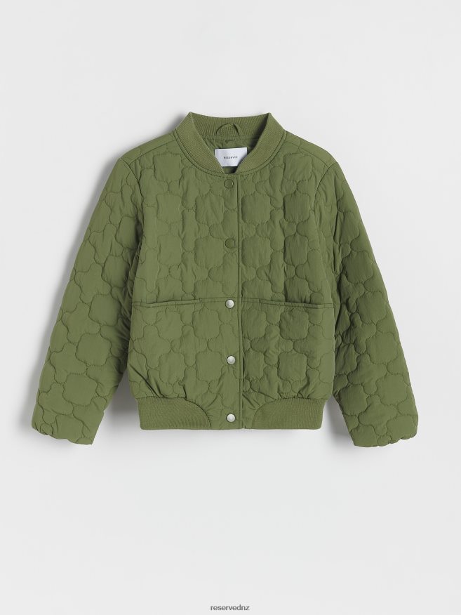Reserved Girls Jacket With Decorative Quilting P6H08T1704 Apparel Green