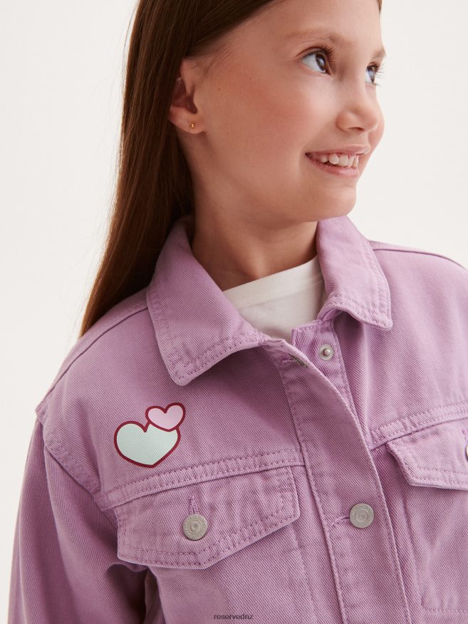 Reserved Girls Pusheen Denim Jacket P6H08T1828 Apparel Lavender