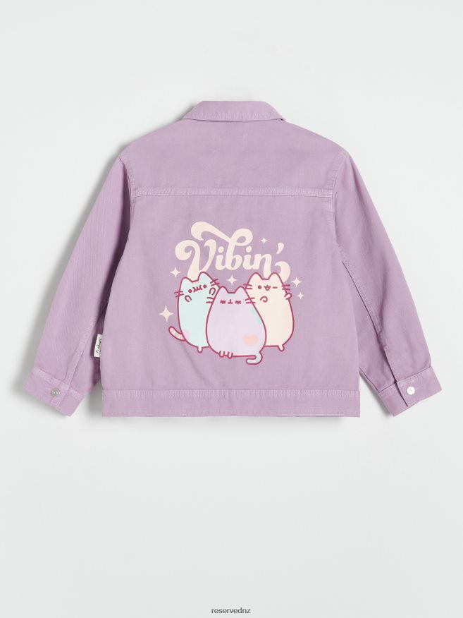 Reserved Girls Pusheen Denim Jacket P6H08T1828 Apparel Lavender