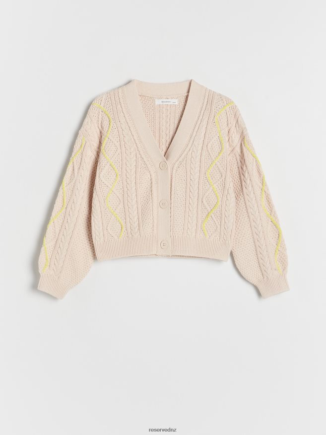Reserved Girls Decorative Knit Cardigan P6H08T1729 Apparel Nude