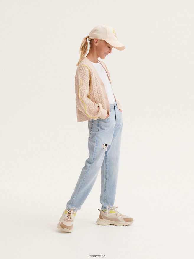 Reserved Girls Decorative Knit Cardigan P6H08T1729 Apparel Nude