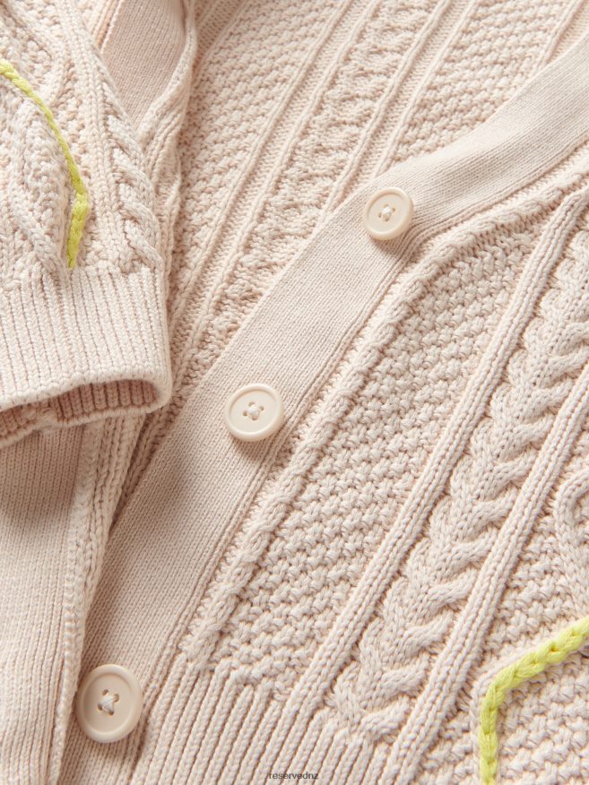 Reserved Girls Decorative Knit Cardigan P6H08T1729 Apparel Nude