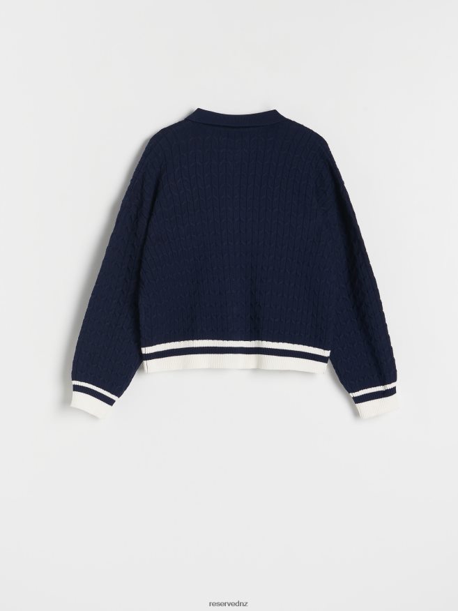Reserved Girls Structural Cardigan P6H08T1772 Apparel Navy