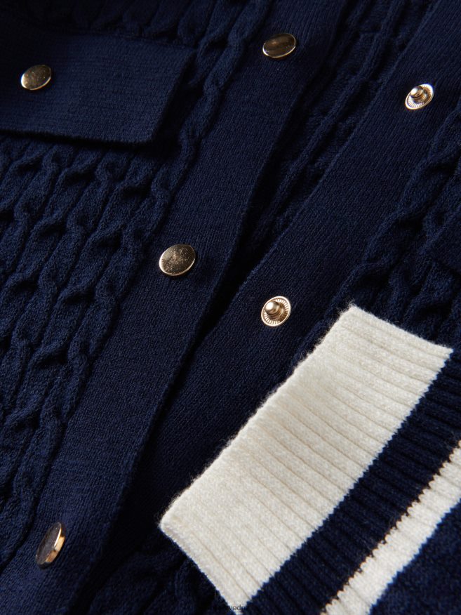 Reserved Girls Structural Cardigan P6H08T1772 Apparel Navy