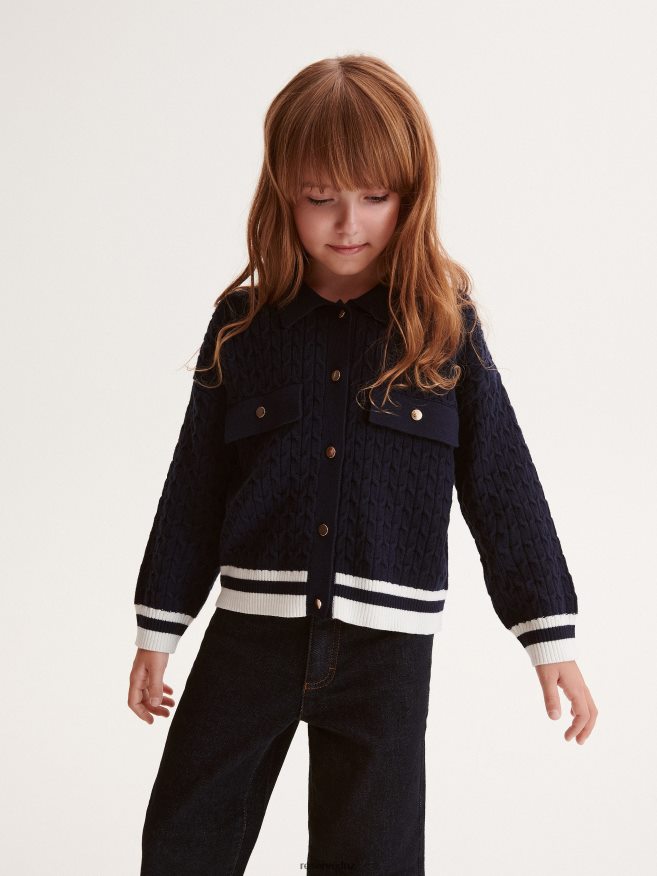 Reserved Girls Structural Cardigan P6H08T1772 Apparel Navy