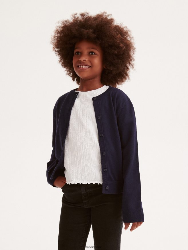 Reserved Girls Viscose Blend Cardigan P6H08T1930 Apparel Navy