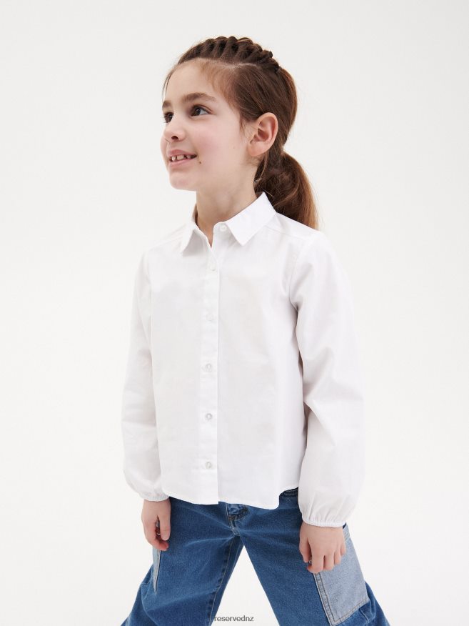 Reserved Girls Collar Shirt P6H08T1993 Apparel White