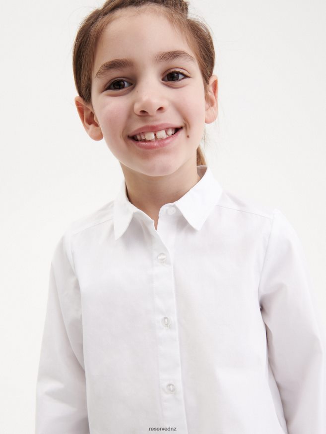 Reserved Girls Collar Shirt P6H08T1993 Apparel White