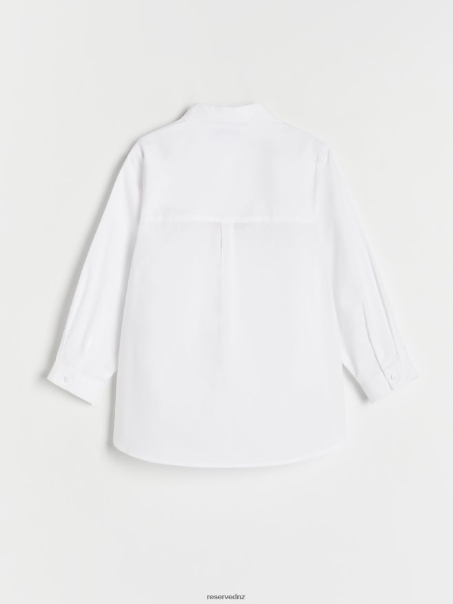 Reserved Girls Cotton Shirt P6H08T1792 Apparel White