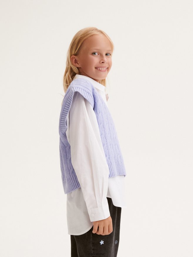 Reserved Girls Cotton Shirt P6H08T1792 Apparel White