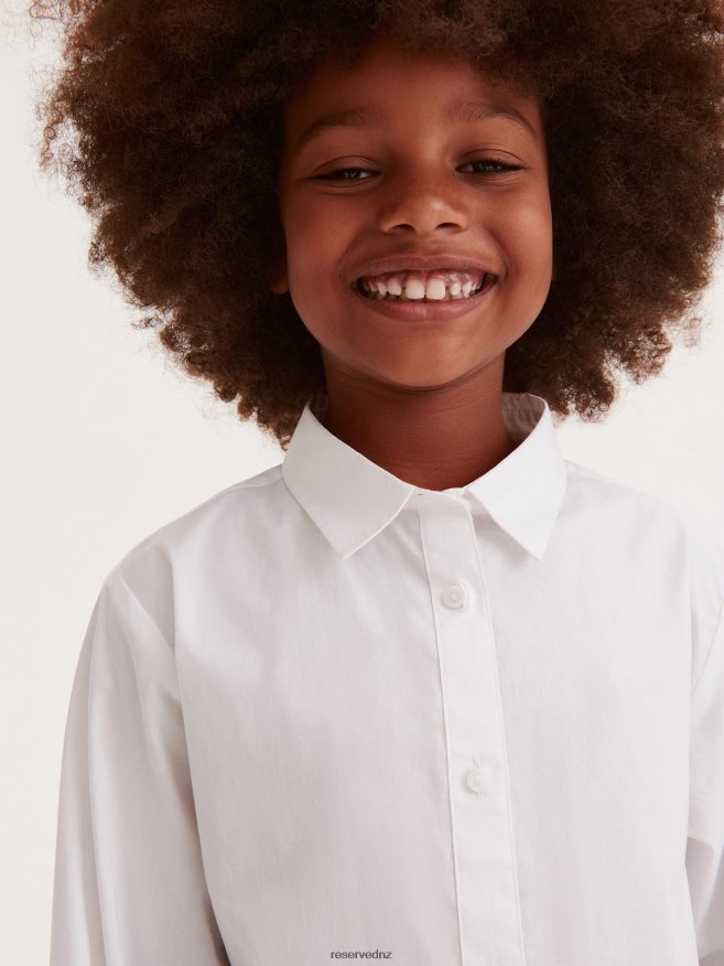 Reserved Girls Cotton Shirt P6H08T1931 Apparel White