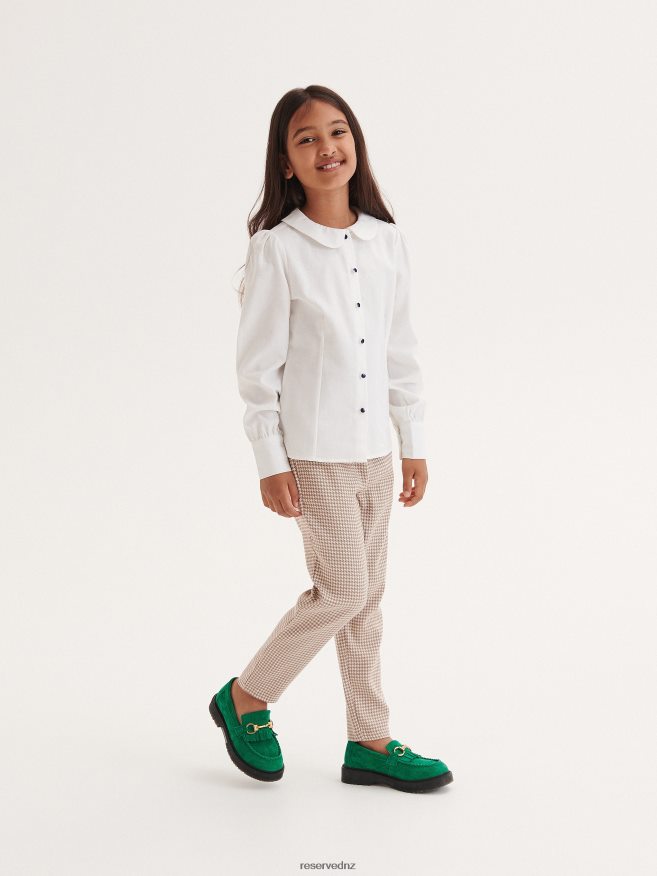 Reserved Girls Cotton Shirt With Collar P6H08T1749 Apparel Cream