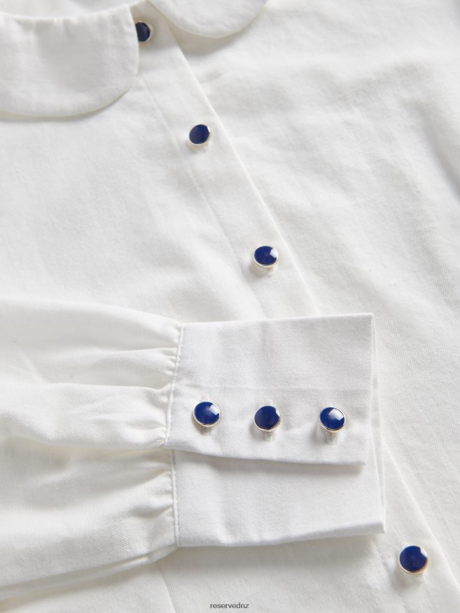 Reserved Girls Cotton Shirt With Collar P6H08T1749 Apparel Cream