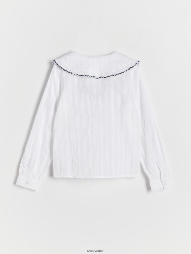 Reserved Girls Cotton Shirt With Collar P6H08T1868 Apparel White