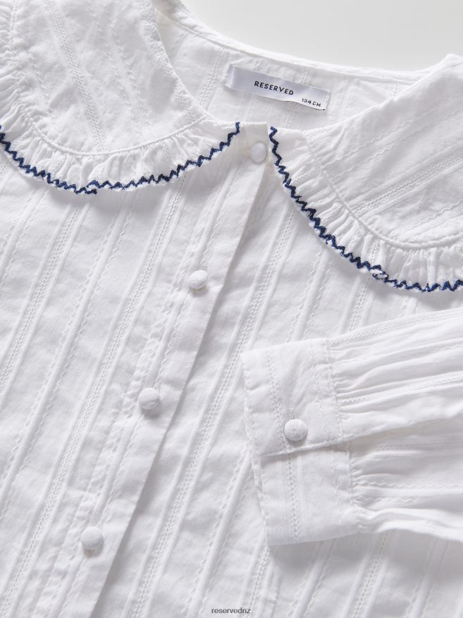 Reserved Girls Cotton Shirt With Collar P6H08T1868 Apparel White