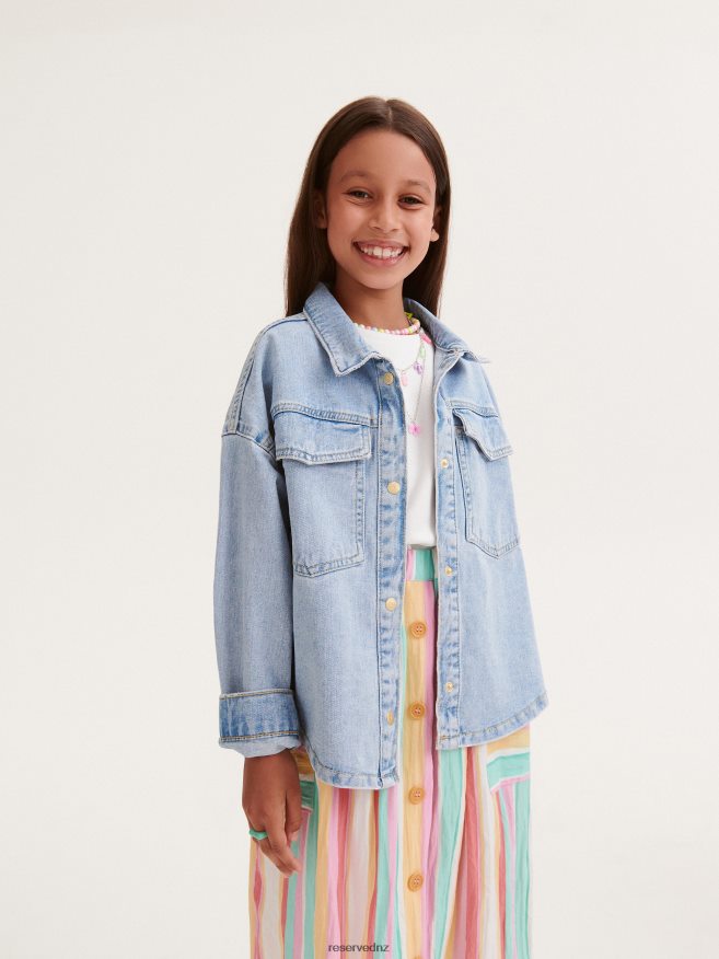 Reserved Girls Denim Shirt P6H08T1810 Apparel Blue