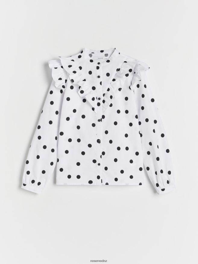 Reserved Girls Shirt With Frill Detail P6H08T1809 Apparel White