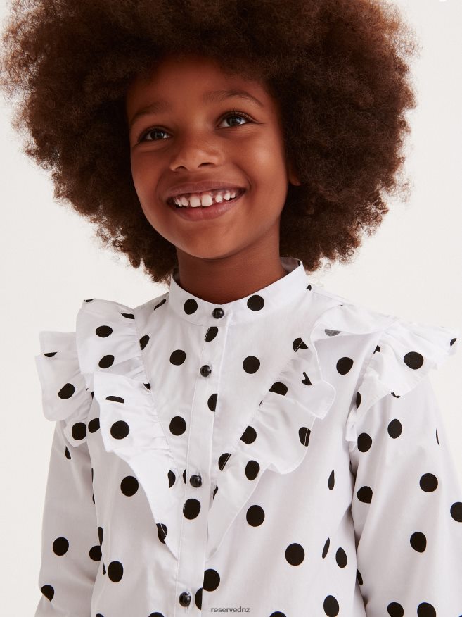 Reserved Girls Shirt With Frill Detail P6H08T1809 Apparel White
