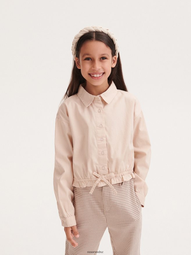 Reserved Girls Shirt With Tie Detail P6H08T1910 Apparel Nude
