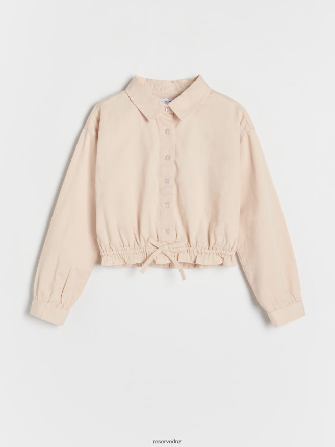 Reserved Girls Shirt With Tie Detail P6H08T1910 Apparel Nude