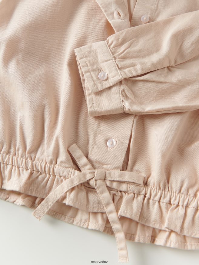 Reserved Girls Shirt With Tie Detail P6H08T1910 Apparel Nude