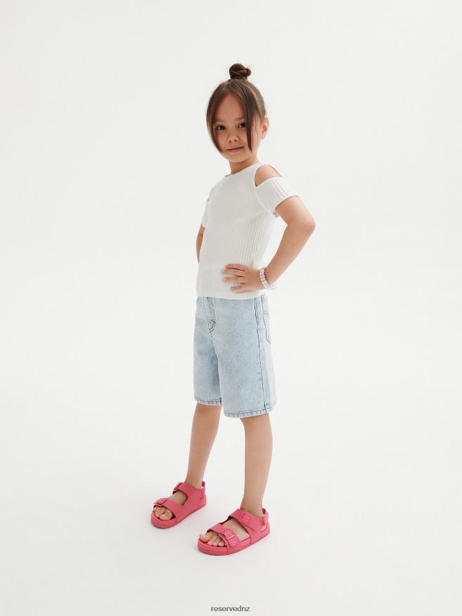 Reserved Girls Cold Shoulder T-Shirt P6H08T1897 Apparel Cream