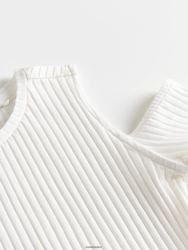 Reserved Girls Cold Shoulder T-Shirt P6H08T1897 Apparel Cream