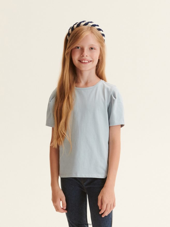 Reserved Girls Cotton T-Shirt P6H08T1719 Apparel Pale Blue