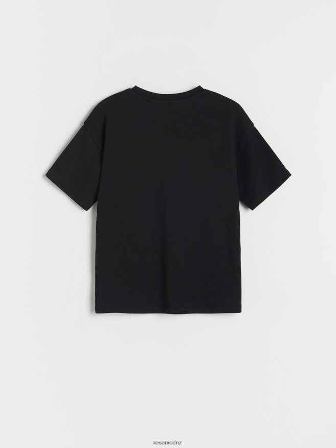 Reserved Girls Cotton T-Shirt P6H08T1790 Apparel Black