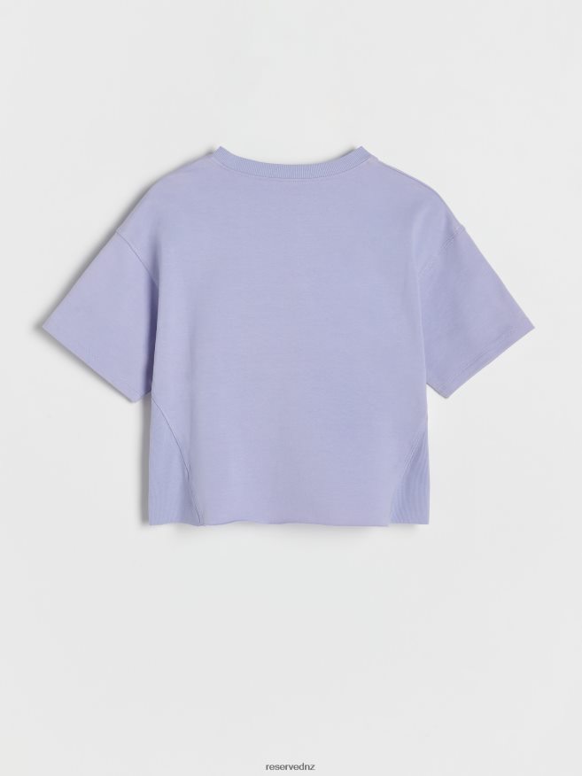 Reserved Girls Cotton T-Shirt P6H08T1880 Apparel Light Blue