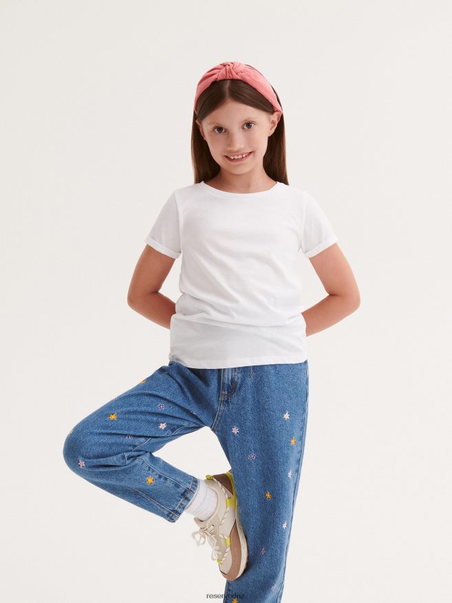 Reserved Girls Cotton T-Shirt P6H08T1921 Apparel White