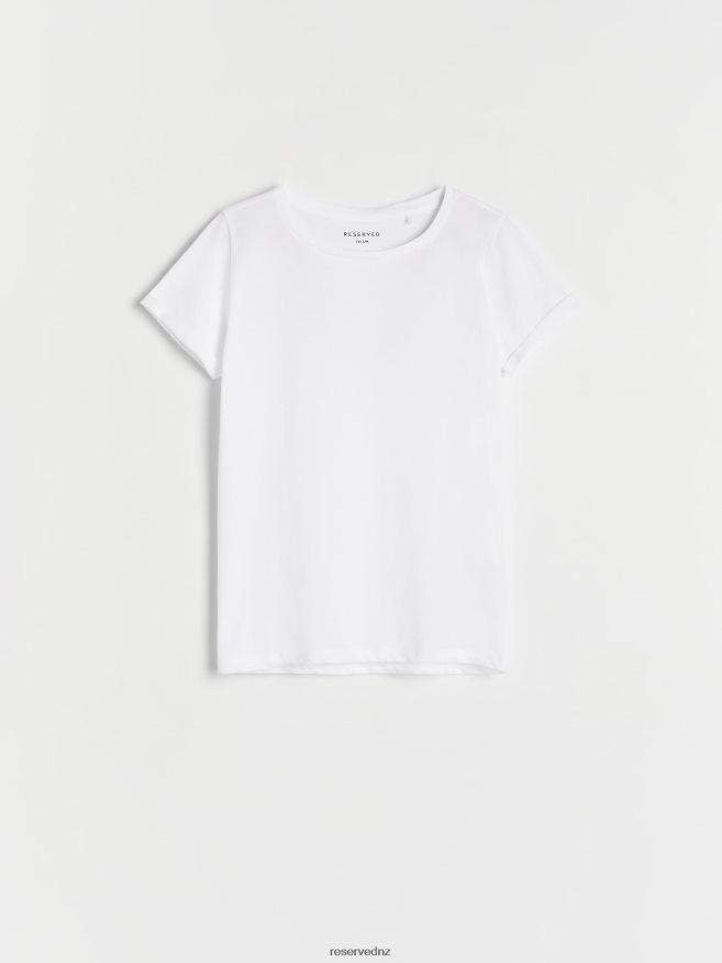 Reserved Girls Cotton T-Shirt P6H08T1921 Apparel White
