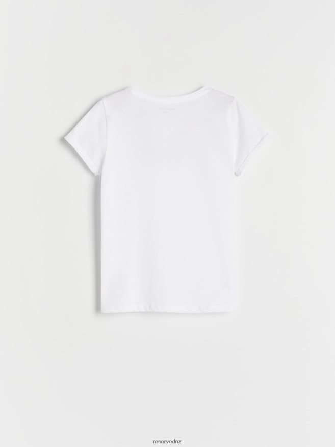Reserved Girls Cotton T-Shirt P6H08T1921 Apparel White
