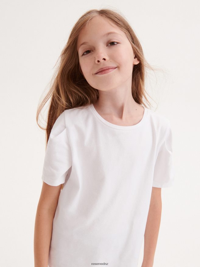 Reserved Girls Cotton T-Shirt P6H08T1934 Apparel White