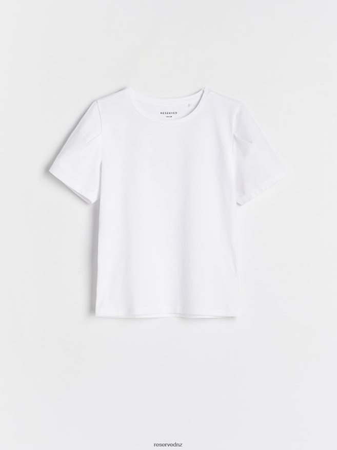 Reserved Girls Cotton T-Shirt P6H08T1934 Apparel White