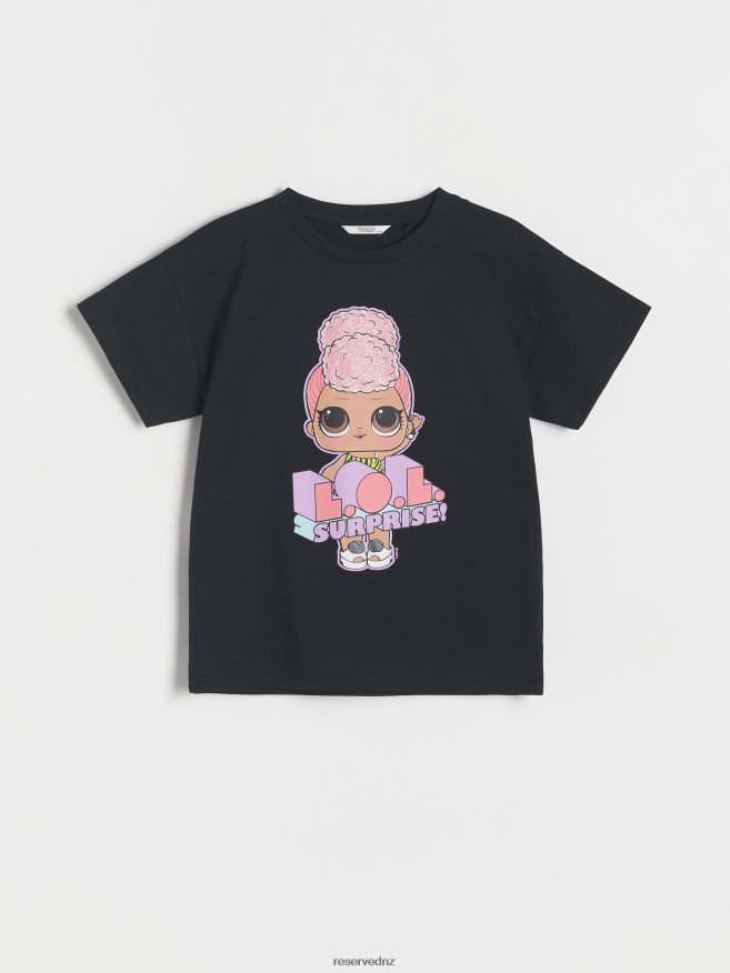 Reserved Girls L.O.L. Surprise Cotton T-Shirt P6H08T1733 Apparel Black