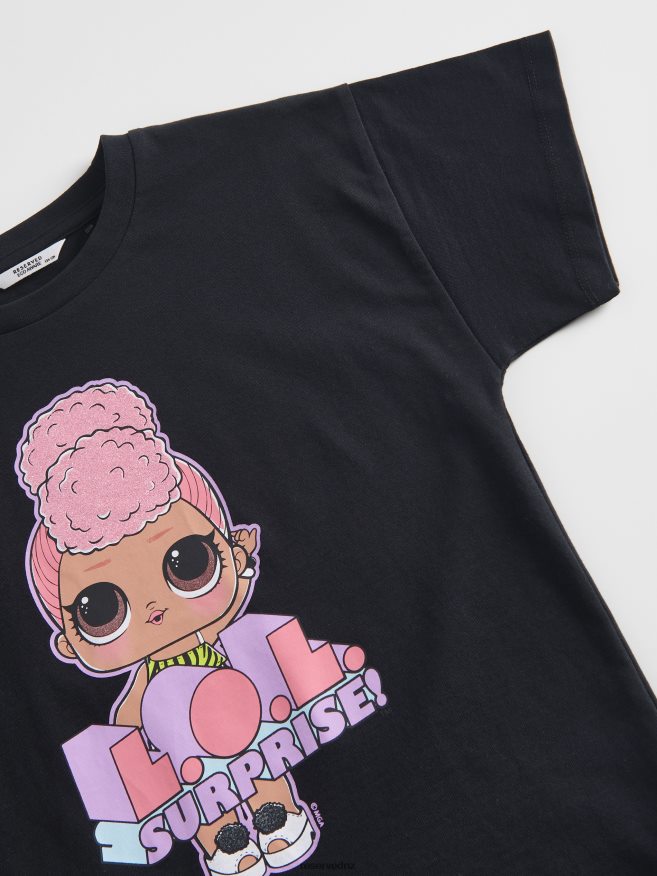 Reserved Girls L.O.L. Surprise Cotton T-Shirt P6H08T1733 Apparel Black