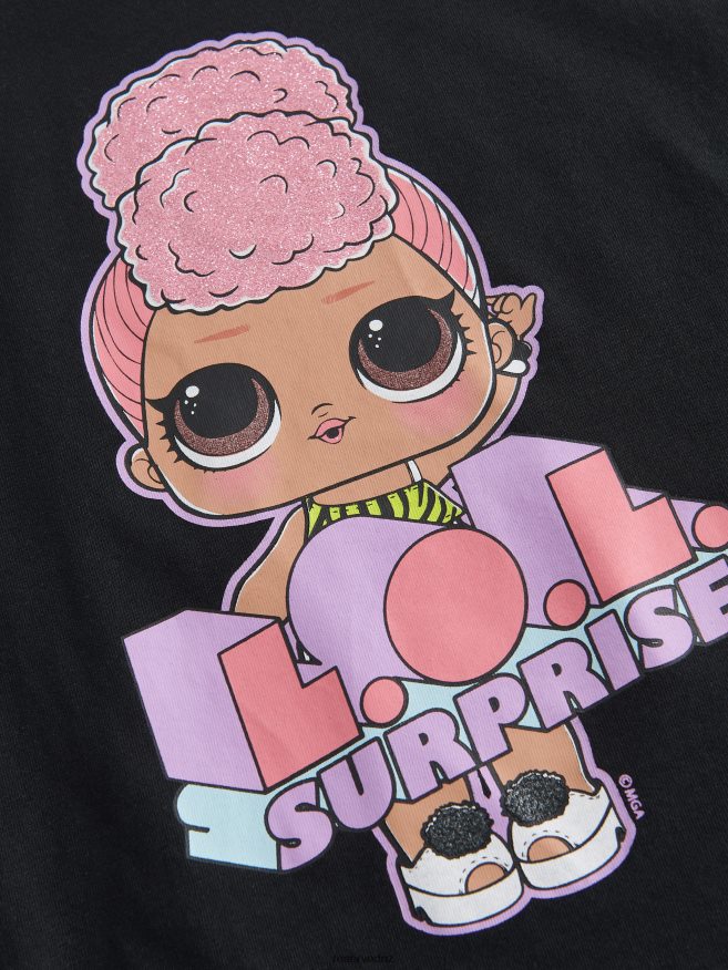 Reserved Girls L.O.L. Surprise Cotton T-Shirt P6H08T1733 Apparel Black