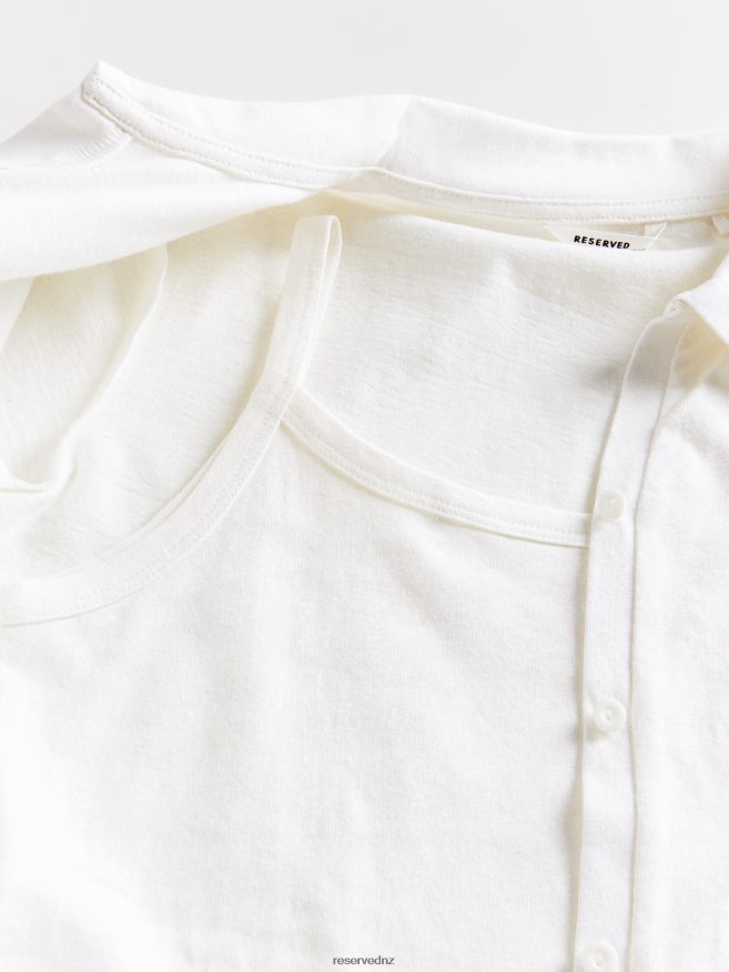 Reserved Girls Linen Blend T-Shirt P6H08T1841 Apparel Cream