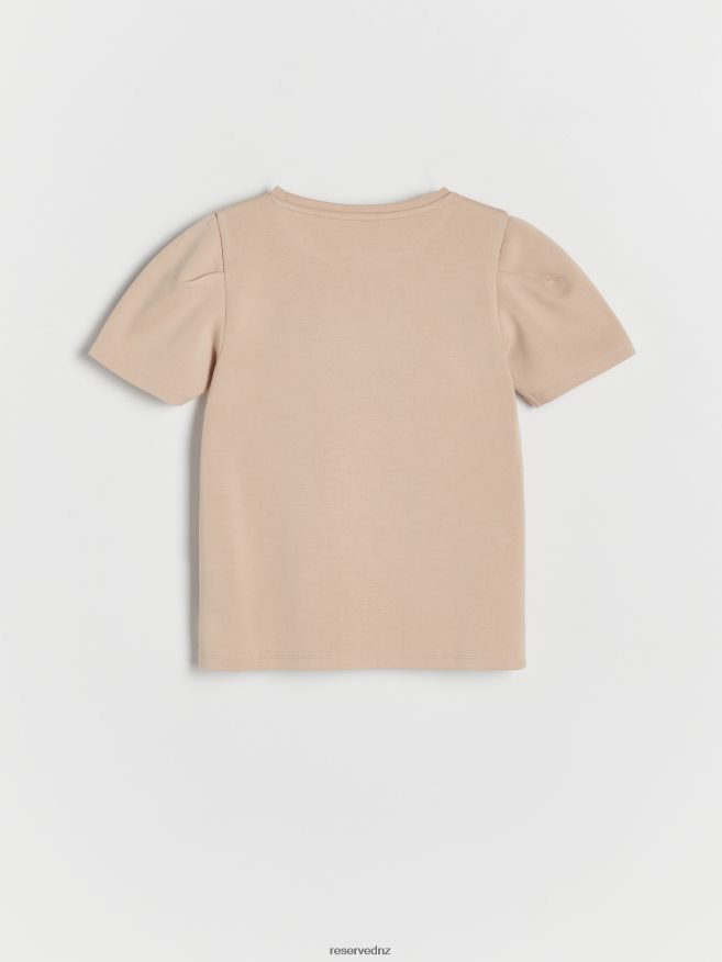 Reserved Girls Modal Blend T-Shirt P6H08T1870 Apparel Beige